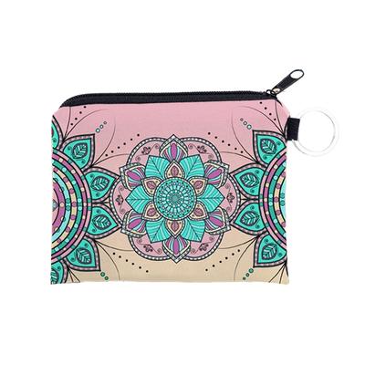 Key Case Pouch Digital Printing Polyester Wallet Helpful Exquisite Pouches Practical Ple Style Datura Pattern Coins Wallet
