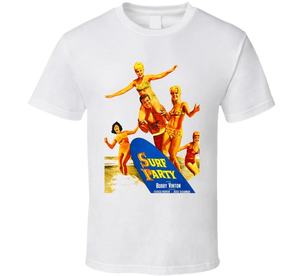 Surf Party T Shirt Retro Tee Vintage Surfing Surfer Gift White Beach Lover Waves S
