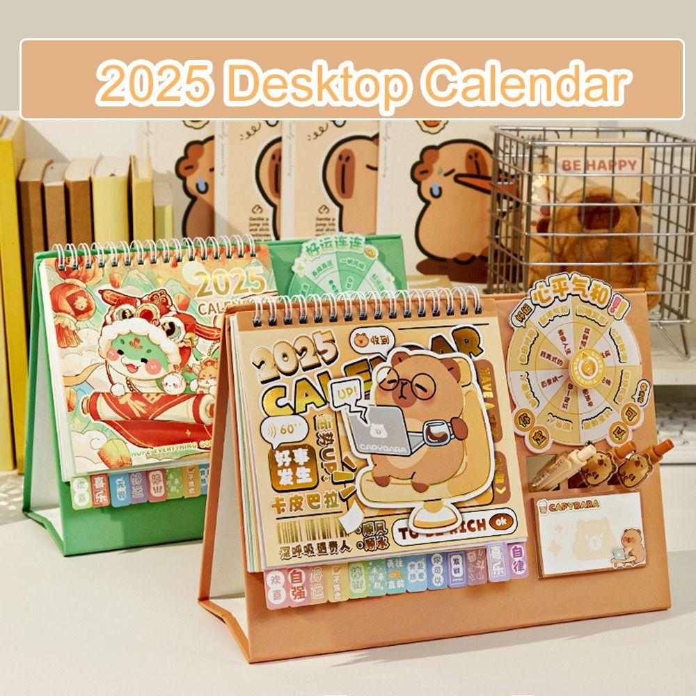 Funny Capybara 2025 Calendar To Do List Agenda Organizer Planner Wheel Desktop Calendar  Decor