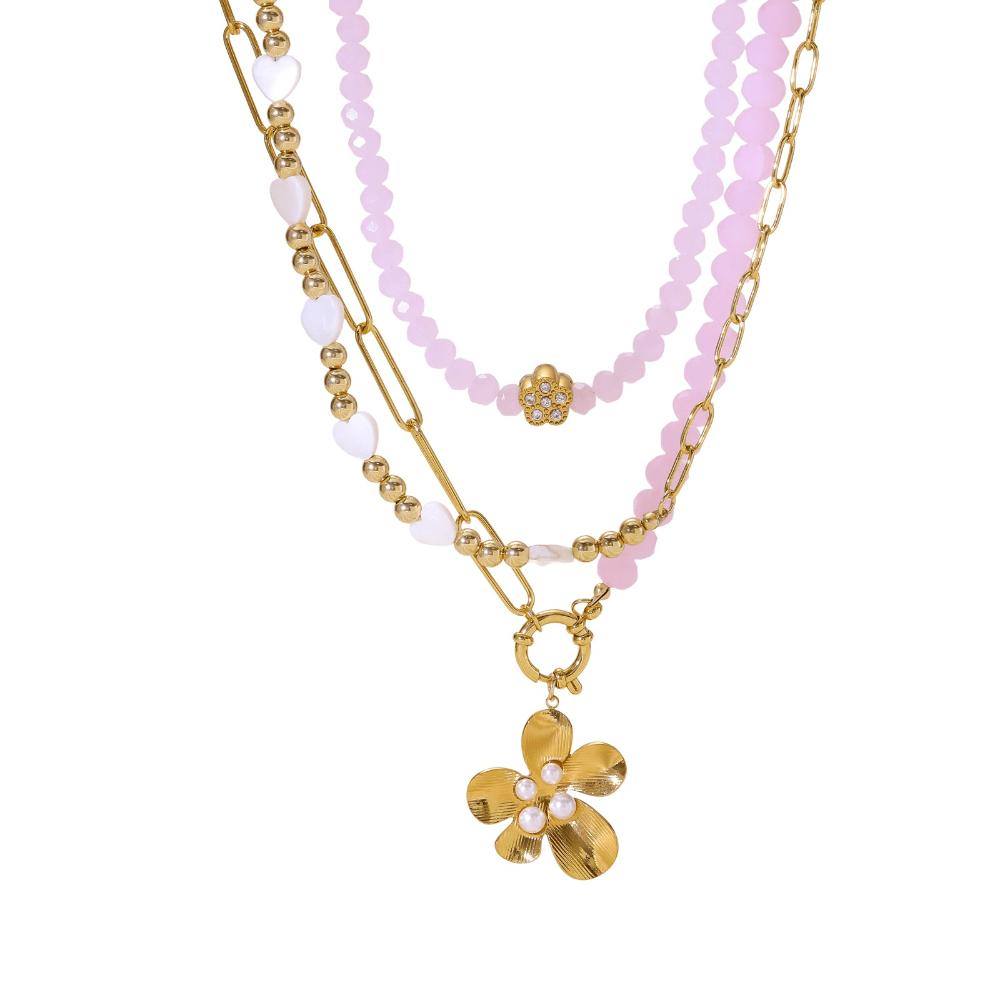 Multi-layered Necklaces, Flower Pendants, Love Collarbone Chains, Fashion Trend Women's Necklaces