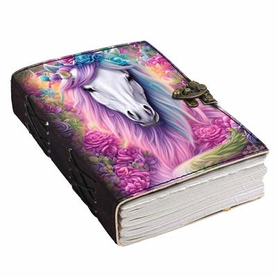 Leather Horse Portrait Diary Blank Pages Journal Diary for Personal Use & Office Use (7 X 5 Inch)