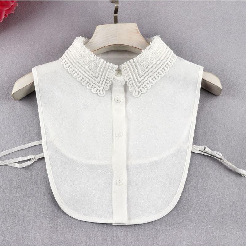 Białe Sztuczne Kołnierzyki Dla Kobiet Krata Klapa Odpinany Kołnierzyk Koszula Koronka Stójka Fałszywy Kołnierzyk Kobieta Zdejmowany Krawat Nep Kraagie