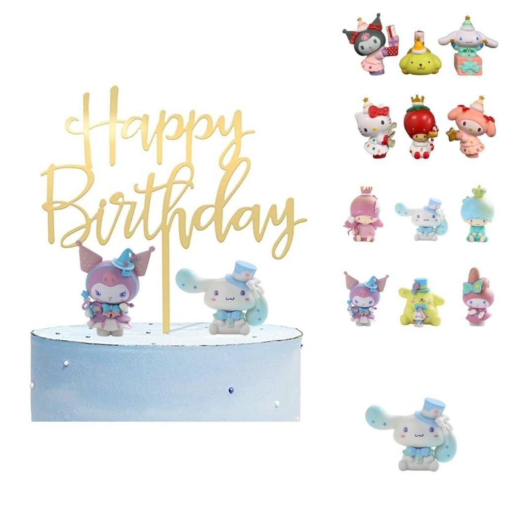 Cute Sanrio My Melody Figure Doll Toy Set For Home Decor And Cake Topping