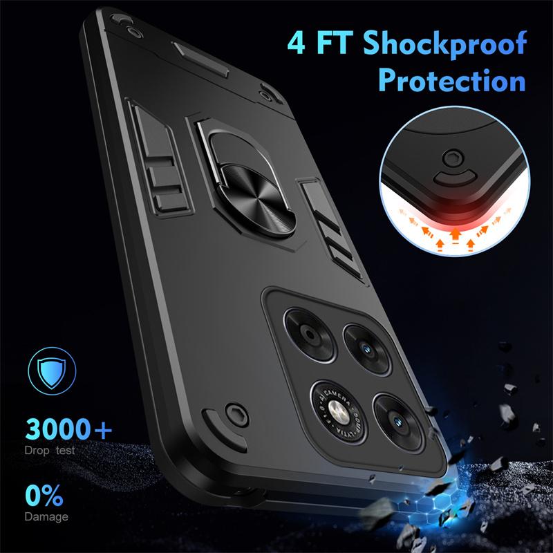 Military Grade Shockproof Case for Motorola Moto G67 G77 G17 Power Protective Cover Ring Stand Holder Fundas Coque