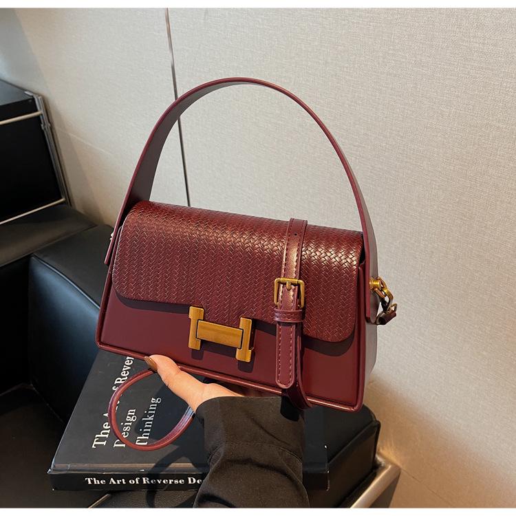 Damen 2025 Minimalistische Texturierte Umhängetasche - Stilvolle H-Schnalle, Kleines Quadratisches Design