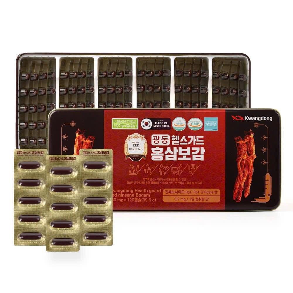 Kwangdong Health Guard Red Ginseng Bogam 120 Capsules 4 pcs