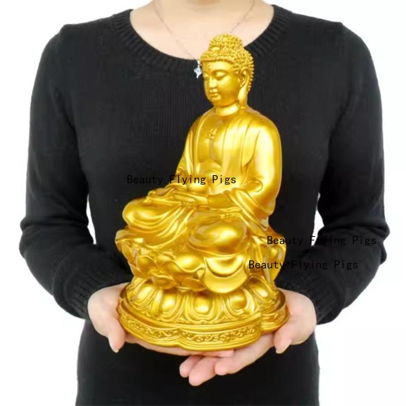 Resin Buddha Statue Chinese Resin Handicrafts Feng Shui Buddha Statue Ornament Home Decoration Office Buddha Statue Decoration