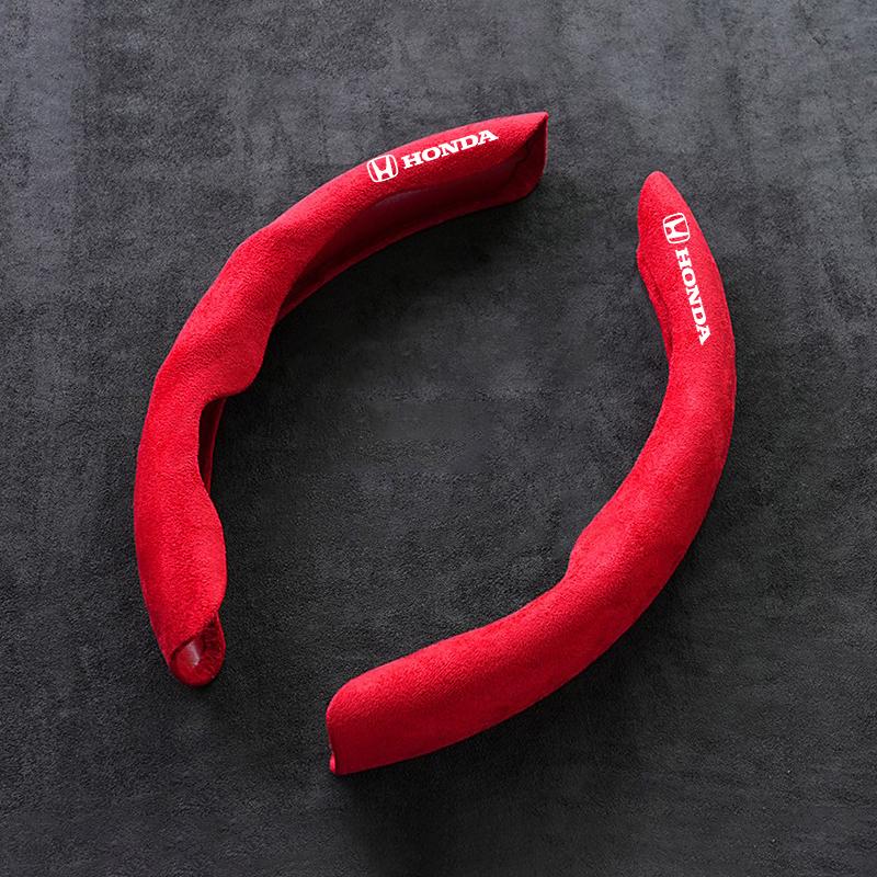 Car Steering Wheel Cover Suede Leather Anti-Slip For Honda Mugen Jazz Insight Freed Fit CRV Civic Accord City Auto Accessories