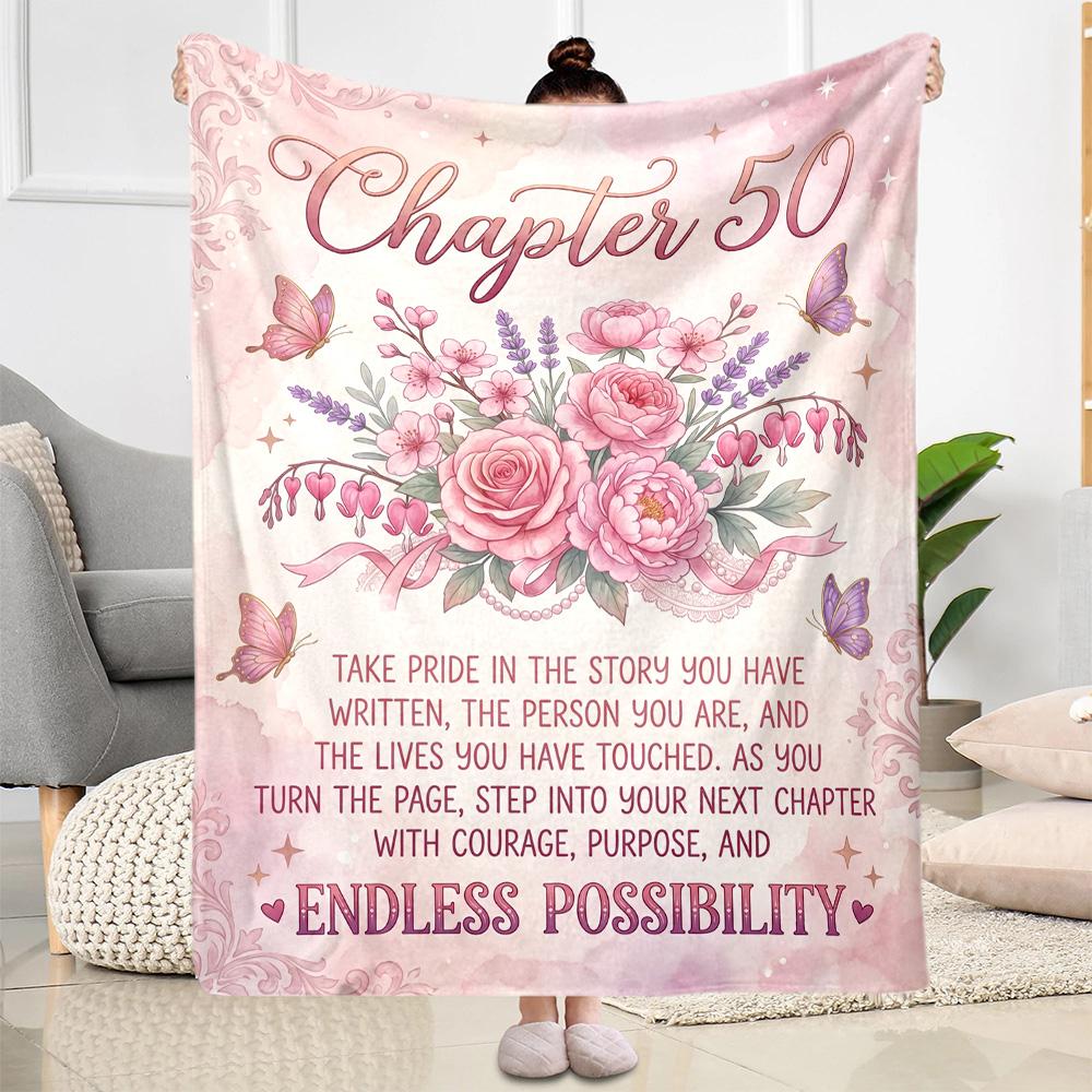 50th Anniversary Celebration Flannel Blanket-Soft and Suitable for Sofas,Beds,Offices,Travel,All Seasons,Great Gift for Holidays and Birthdays.