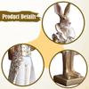 Rabbit Sculpture Animal Bunny Figurine Resin Statue Table Ornament with Smooth Edge