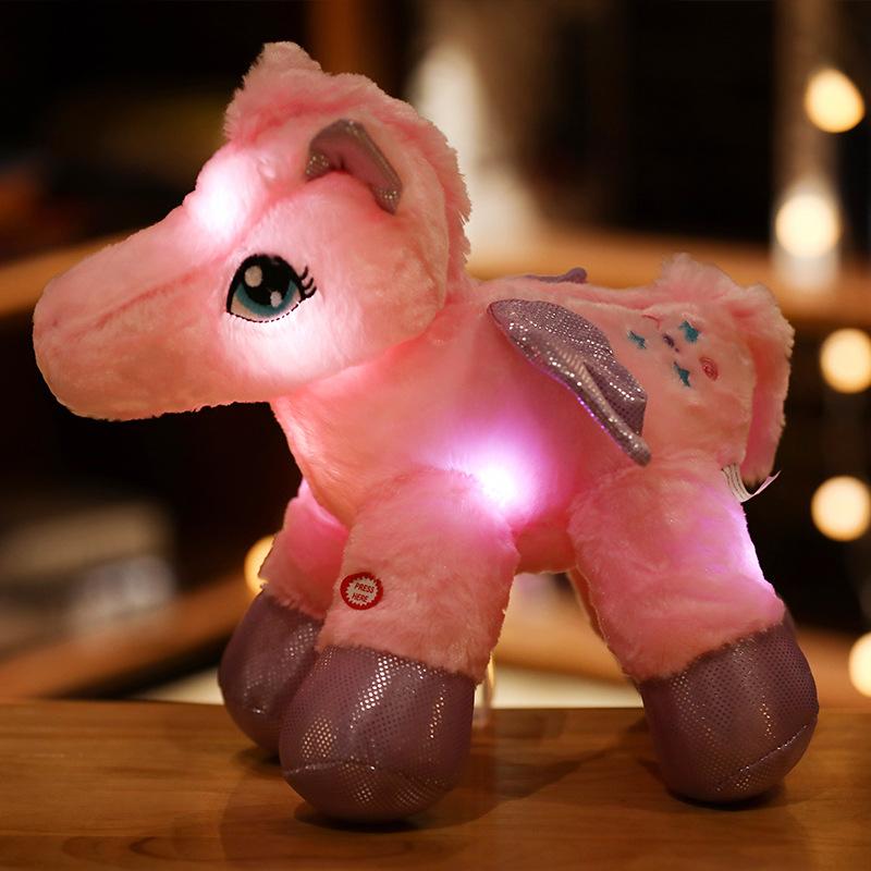 Cartoon Luminous Animal Heart Bear Doll Plush Toy Lamb Unicorn Doll Children'S Doll
