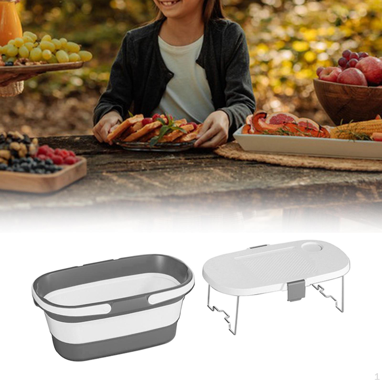 

Складная корзина для пикника для семейных вылазок и обслуживания автомобиля White Gray