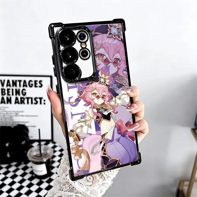 Genshin Impact Anime Plating Phone Case For Samsung Galaxy S24 S25 FE S26 Edge S23 Ultra S22 S21 Plus S20 Anti-Fall Airabag Cove