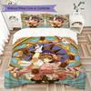 Cardcaptor Sakura Pattern Bedding uilt Set uilt Cover Pillowcase Home Decoration Birthday Gift (1 * duvet cover + 2 * pillowcase without core)