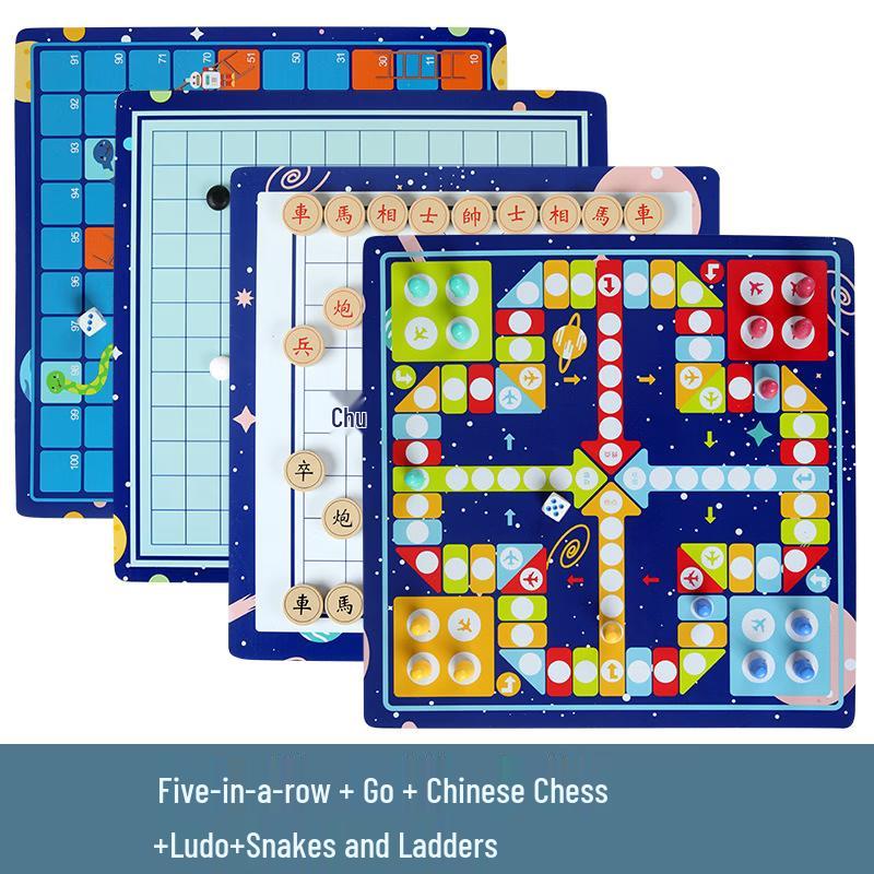 Wooden Multi-Game Board & Chess Set