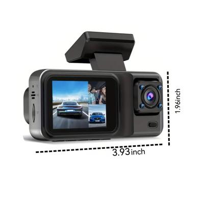 1080P DVR Dash Kamera Vorne & Innen & Hinten Kamera Fahren Recorder mit 2 Zoll IPS Bildschirm 170 grad