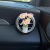 Car Center Console Air Outlet Simulated Flower Clips Ornaments Baby'S Breath Jasmine Vase For Girls Car Decorations