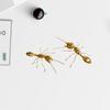 Ant Ornament Polished Alloy Golden Ant Sculpture Vintage Style Ant Statue Office Garden Decoration