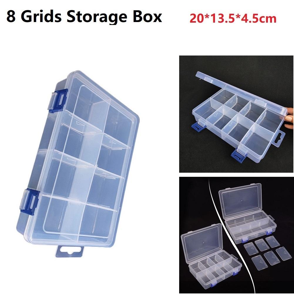 Tools Storage Box Adjustable 8Grids Compartment Plastic Storage Box Screw Holder Case Organizer 20*13.5*4.5cm Pill Hardware Tool