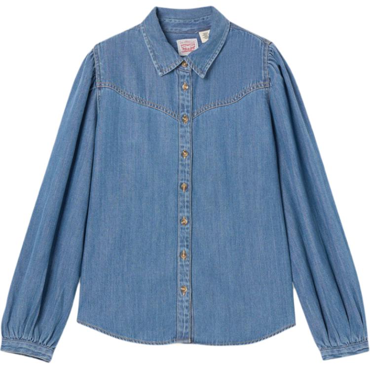 

Levis Повседневная Простая Однобортная Куртка из Денима с Воротником и Длинным Рукавом Женские куртки 003P4-0004 M