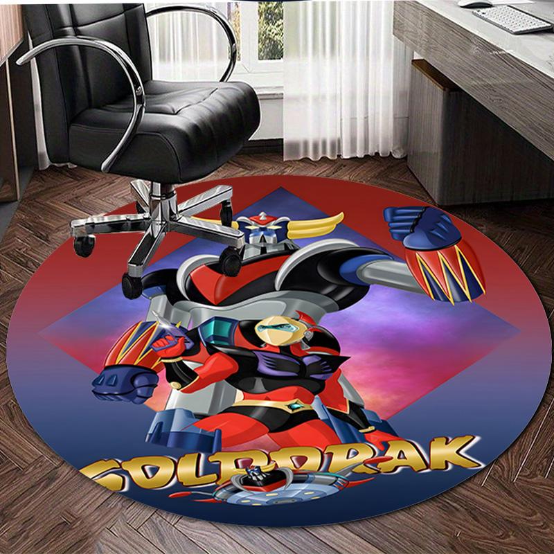 1pc UFO Robot Grendizer10 Print Round Carpet Chair Round Carpet Suitable for Bedroom Living Room Home Decorative Carpet