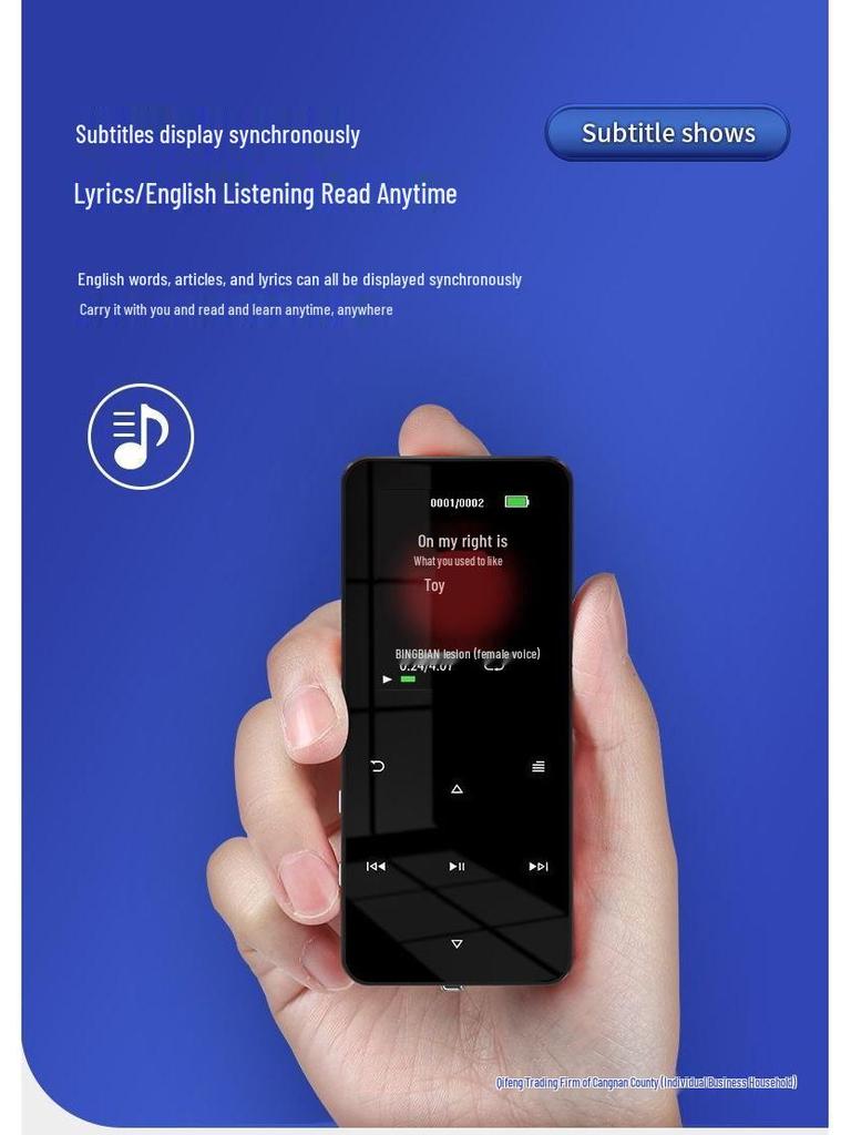 MP3 Bluetooth Metal Touch MP4 Player with Novel Reading Function for Students