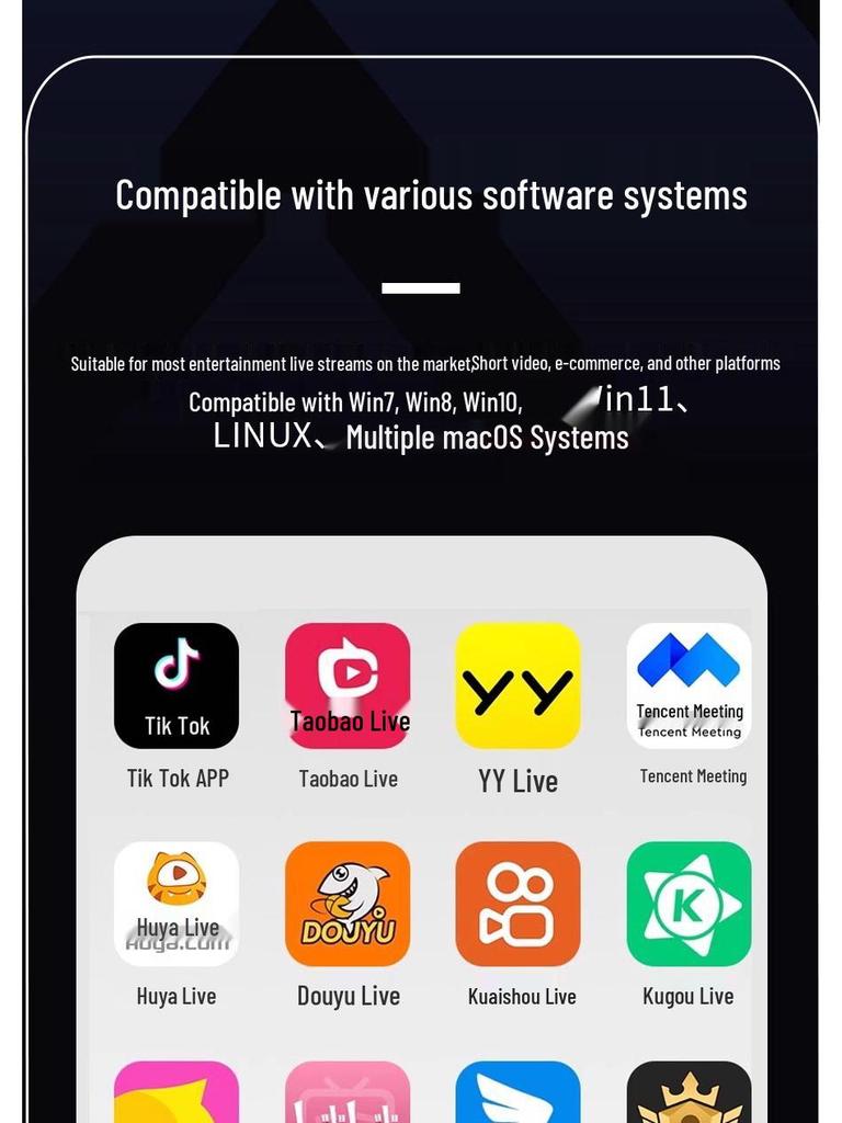 8-Sound-1-Vision 4K Live Streaming Camera with Beauty Mode for Desktop Photography YS-T60
