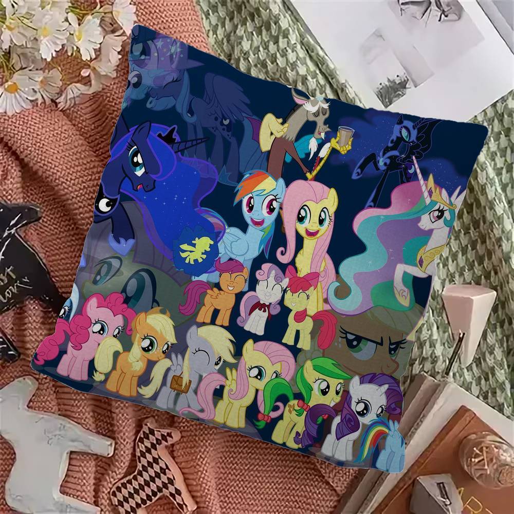 MMy PPonys LLittle Pillow Covers Cartoon Sofa Decorative Home Doublesided Printing Short Plush Cute Cushion Cover