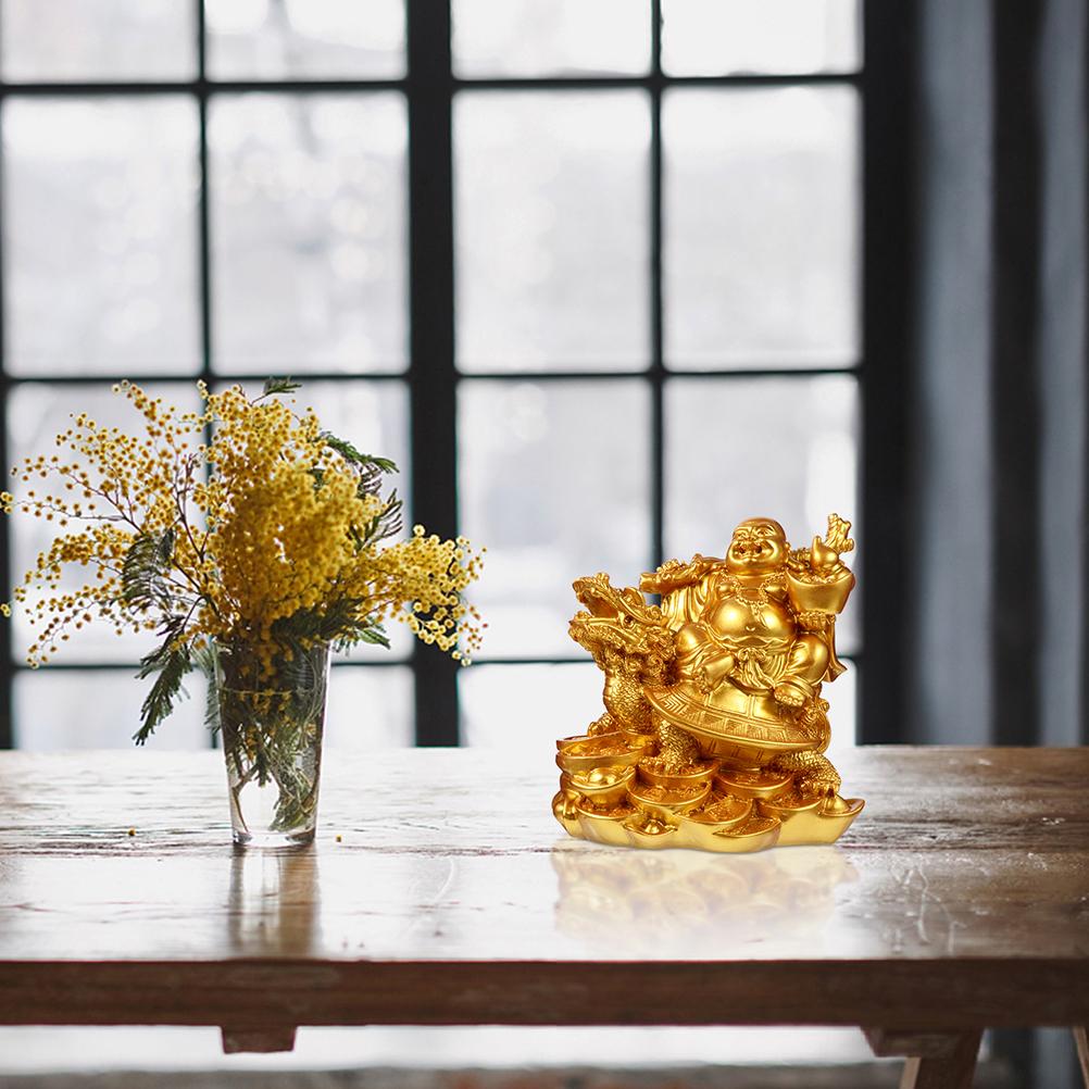 Statuen Handwerk Dekor für Zuhause Retro Harz Schreibtisch Buddha Schmuck Zarter Tisch Golden Haushalt Büro