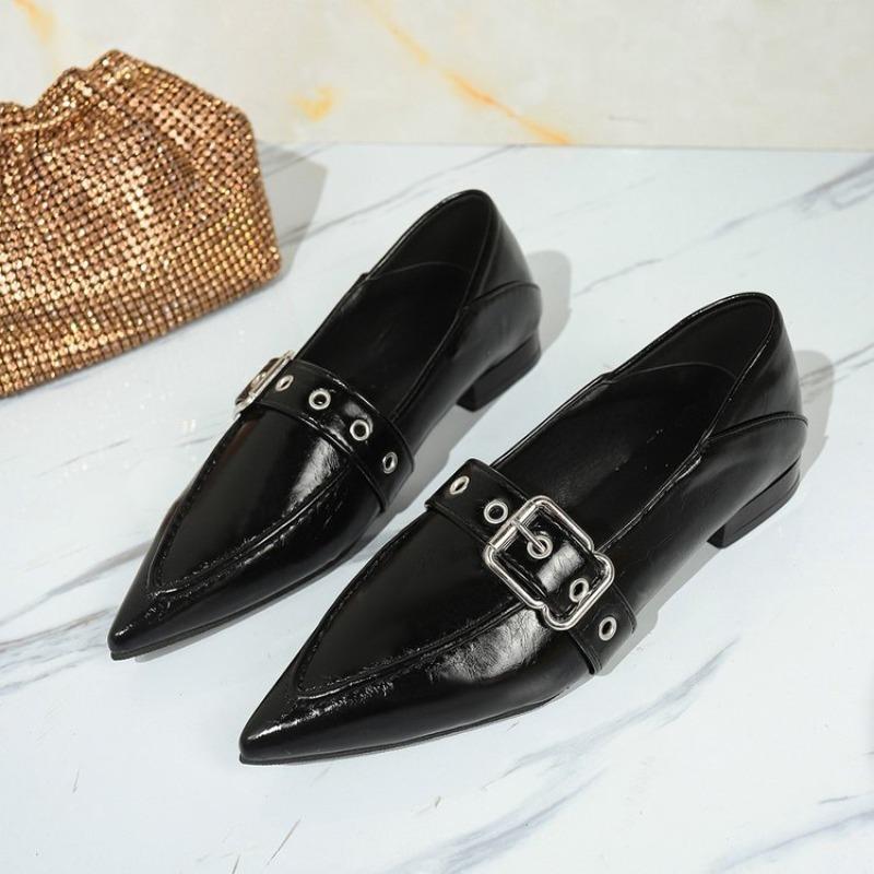 2025 Retro Fashion Flat for Women New High Quality Pointed Tip Leather Shoes Casual Trend Hot Selling Women's Single Tabis Shoes