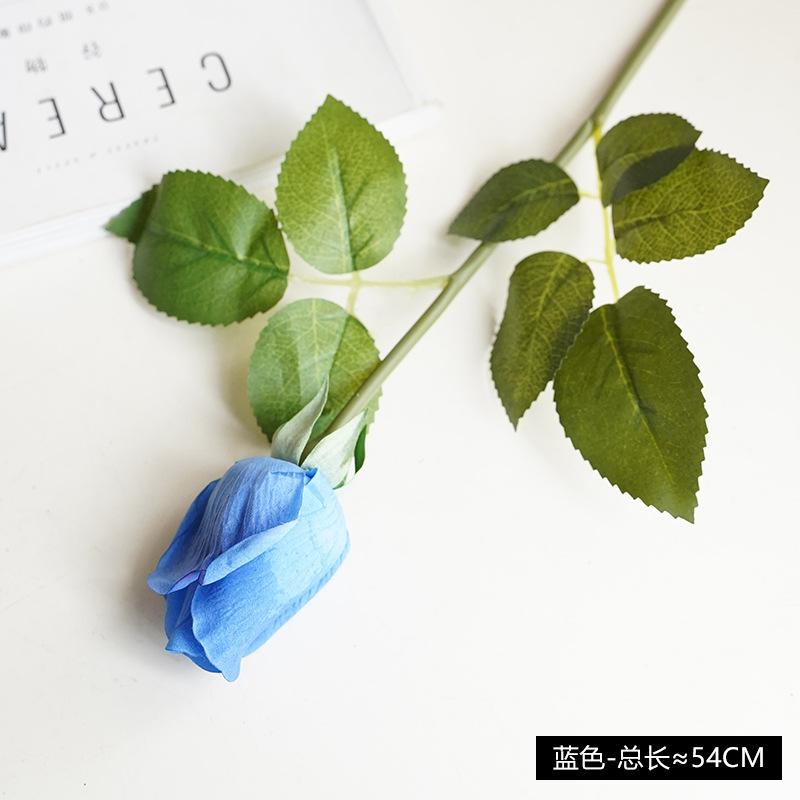 Moisturizing Rose Simulation Flower Single Lover Rose Home Decoration Valentine s Day Gift Rose Bud Bud синий