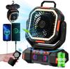 Rechargeable Portable Camping Fan 40000mah 720° Rotating Hanging Fan Night Light Air Cooler Outdoor Camping Tent Fans Ventilador