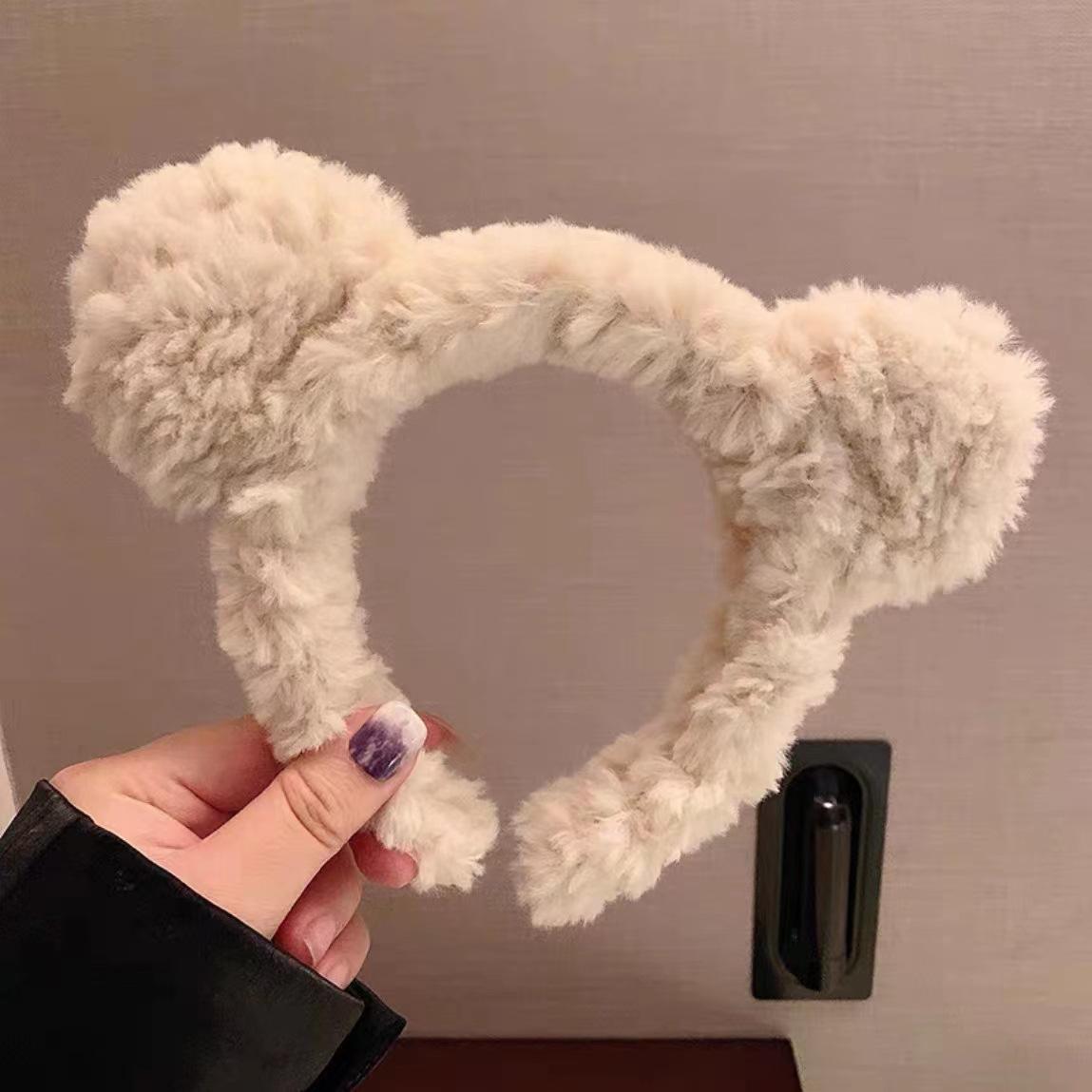 

Adorable Rabbit Ear Plush Headband for Women, Face Wash Hair Clip, Internet Celebrities Rabbit Fur Hair Accessory.