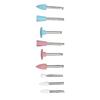 9pcs Dental Polishing Drill Bits Light Cured Resin Teeth Polishing Bur Accessory for Low Speed Handpiece