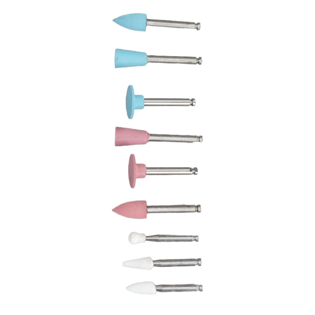 9pcs Dental Polishing Drill Bits Light Cured Resin Teeth Polishing Bur Accessory for Low Speed Handpiece