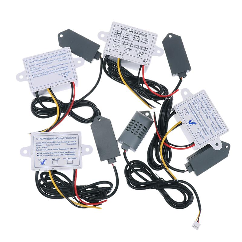 Xh-W3005 Dijital Nem Kontrol Cihazı 12V 24V 220V Nemölçer Higrometre Nem Kontrol Anahtarı Regülatör + Nem Sensörü