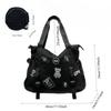 Damen Nylon Netz Personalisierte Tragetasche Große Kapazität Retro Patchwork Stoff Umhängetasche