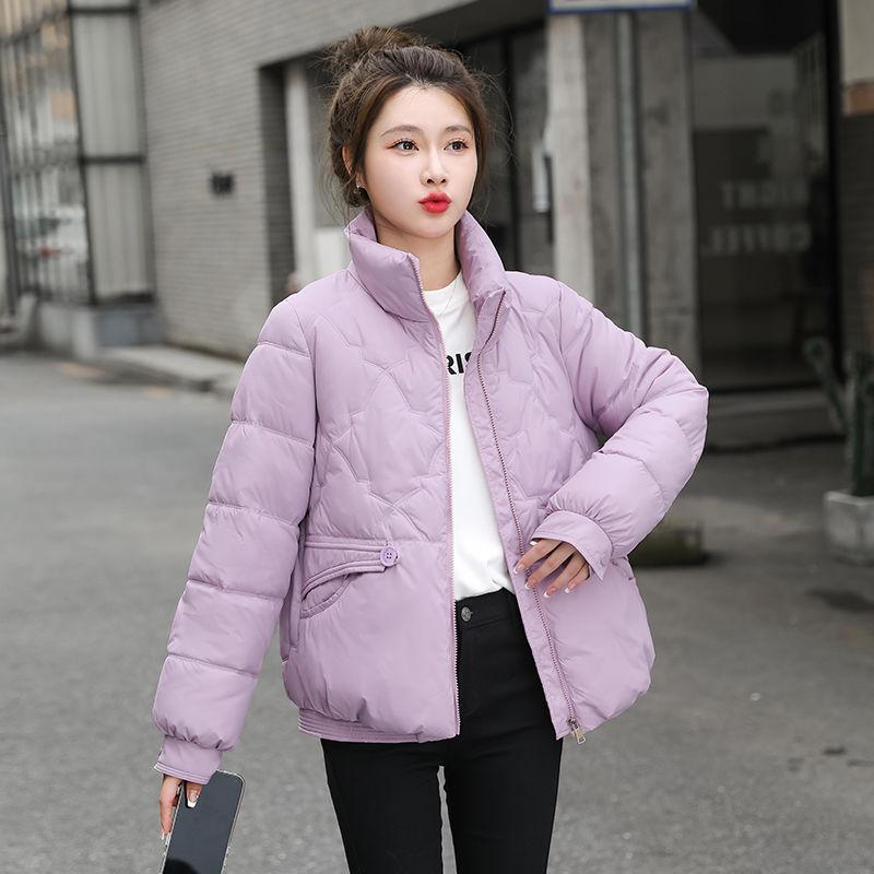 Winter Women's Short Down Cotton Jacket Warm Korean Fashion Stand Up Collar Cotton Jacket