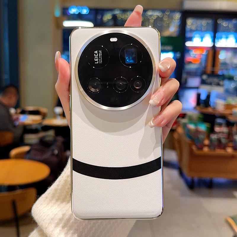 

Для Xiaomi Mi 15 Ultra 14 Ultra 13 Ultra Позолоченная кожаная Чехол-бампер Jue Черно-белый блок Анти-желтый Анти-отпечатки пальцев For Xiaomi 12 Ultra