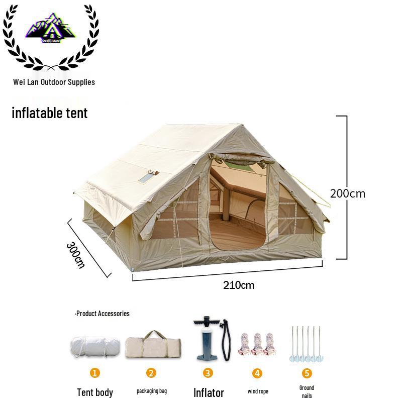 Inflatable One-Piece Tent: Windproof & Rainproof, Portable Oxford Cloth for Outdoor Camping