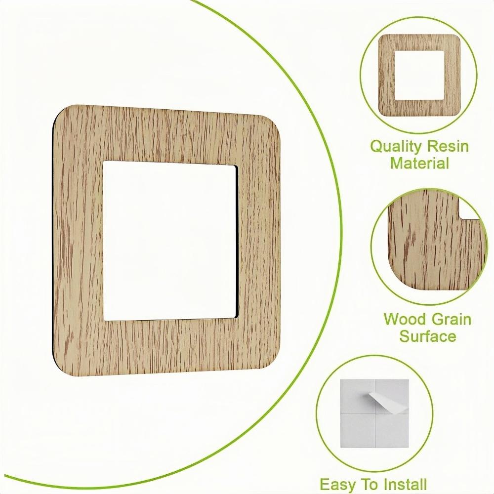 1pc 8.6X8.6cm Switch Protection Cover Socket Wall Sticker Suitable for Home Living Room Decoration