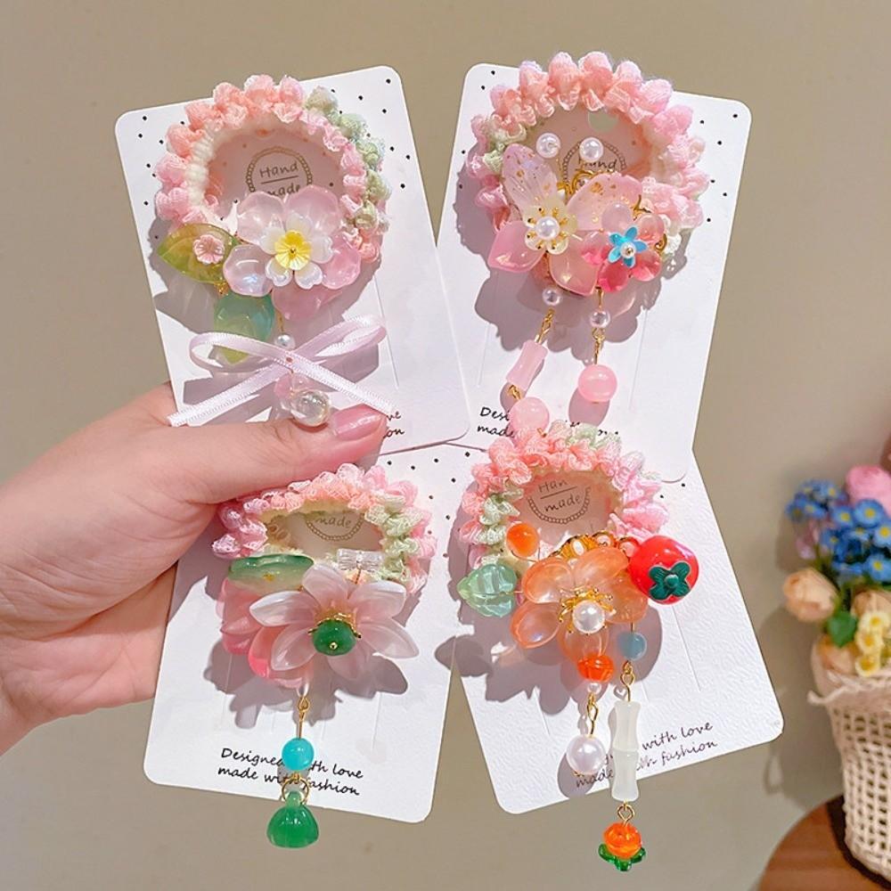 Butterfly Flower Hair Tie Chinese Style Hair Band New Princess Hair Ring Headdress