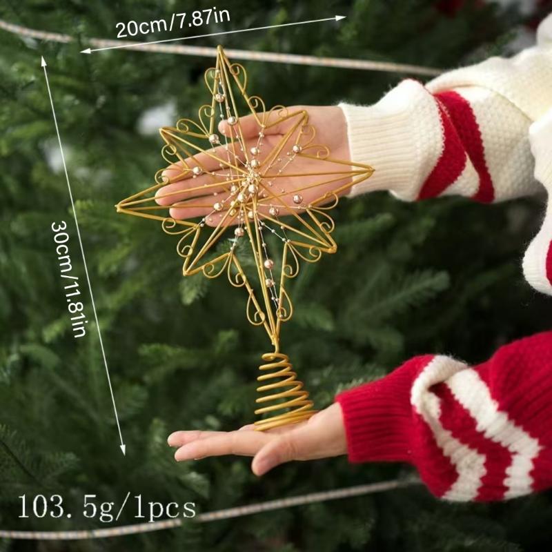 Christmas Tree Top Ornament Metal Star Shaped Tree Toppers Irregular Decoration for Home and Mall Parties Supplies
