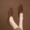 ! Korean Version of Loafers, Lace-up, Soft-soled Lazy Shoes, Casual Flat-soled Single Shoes, Chengdu Handmade, Comfortable and Versatile