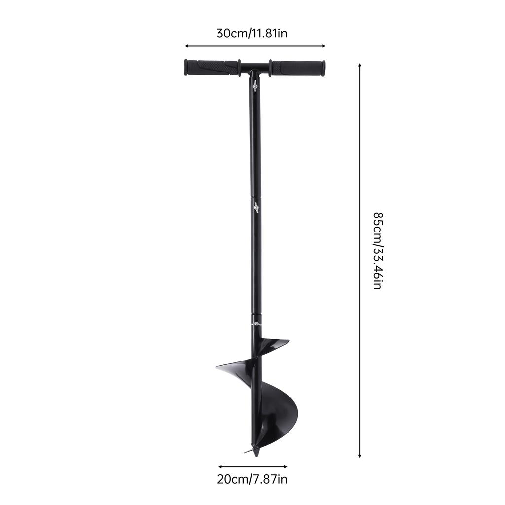 7in Wide Manual Hole Digger - 33in Spiral Drill Auger Post Hole Digger For Gardening Fence Posts & Beach Umbrella Stakes