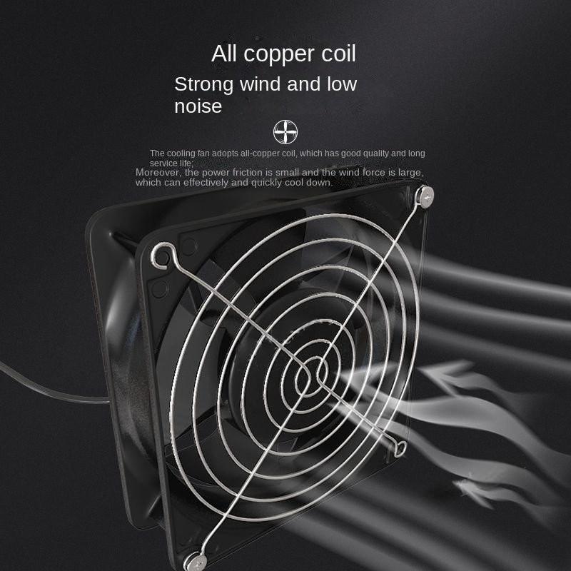 12*12*3.8cm Smoke Absorber ESD Fume Extractor Fan Pipe Duct Exhuast Fan Adjustable Speed Solder Household Pipe Tub Ventilation Fan