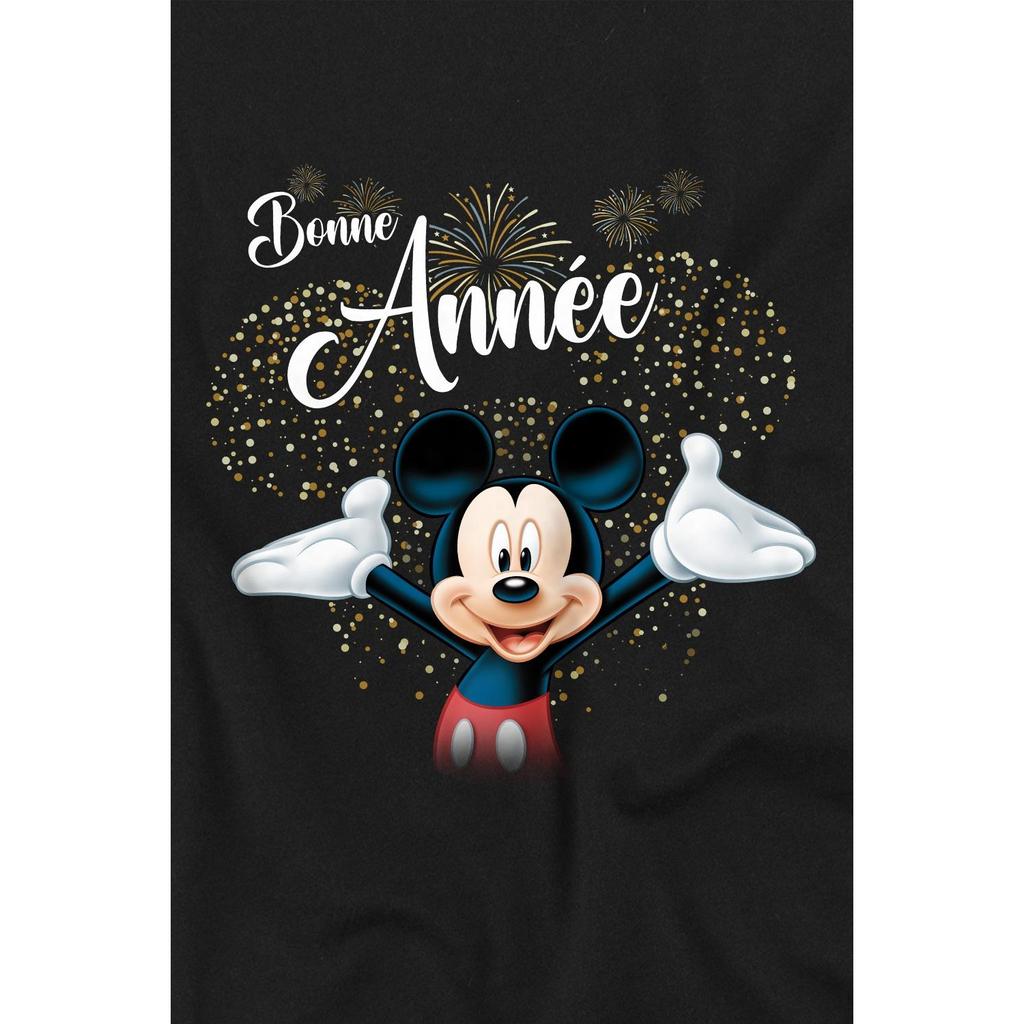 Disney Mens French Mickey Mouse Fireworks New Year T-Shirt