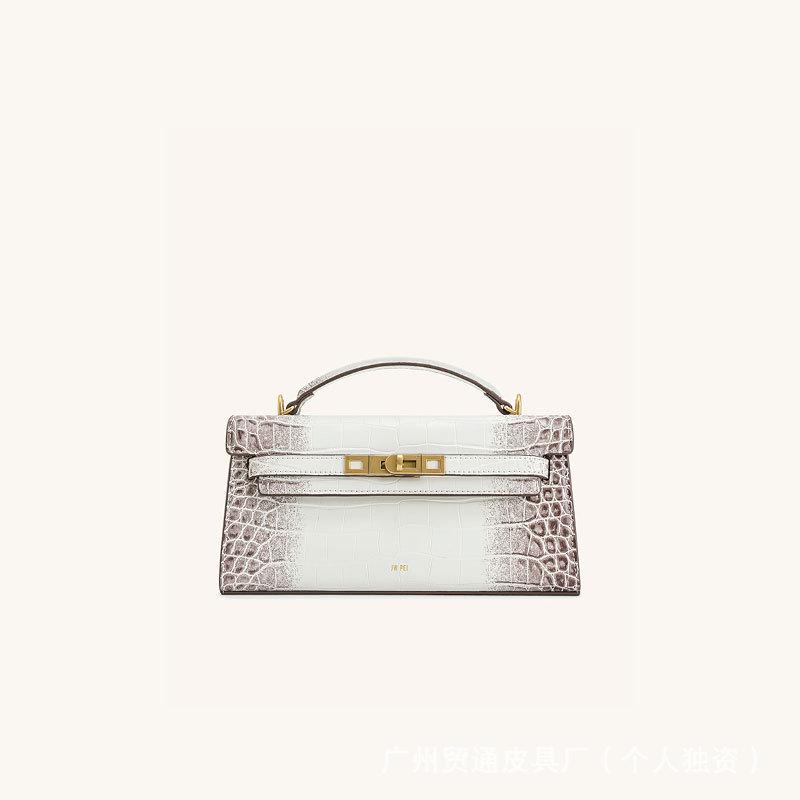 JWPEI Women's Crocodile Pattern Kelly Handbag, Crossbody or Single Shoulder Small Square Bag