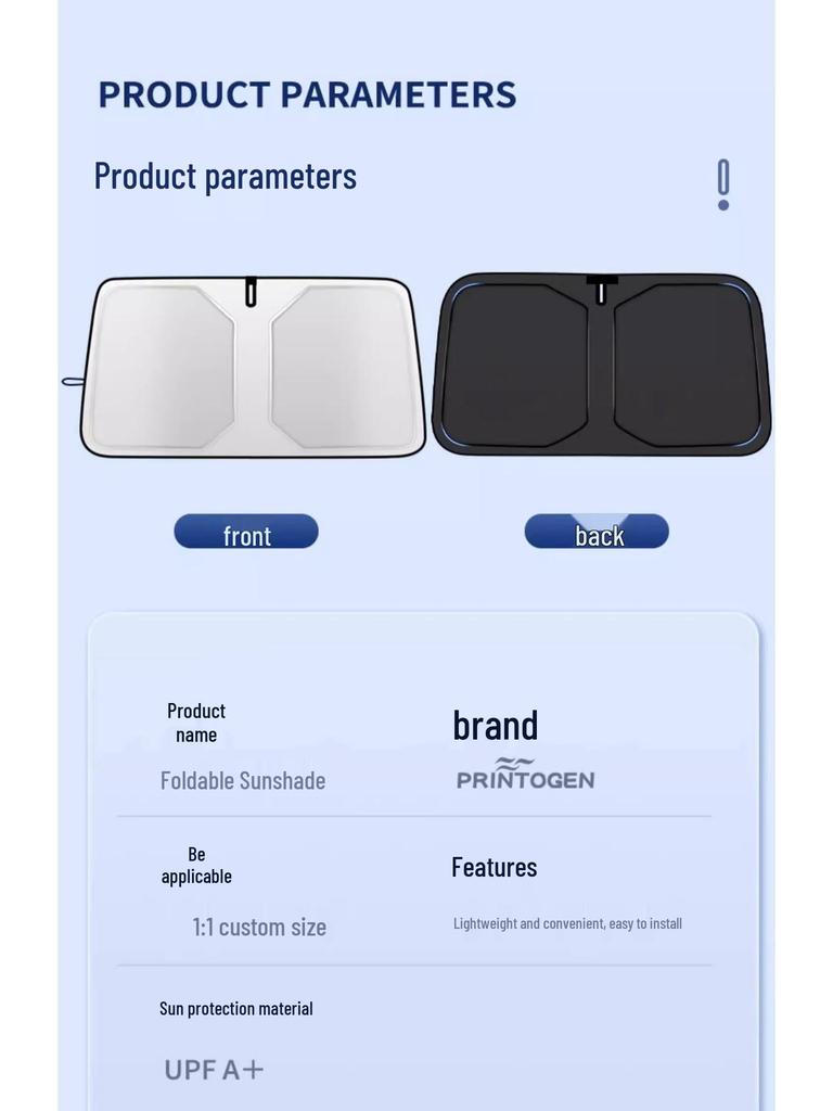 Front Windshield Sunshade: Heat Insulation and Sun Protection for Small Cars