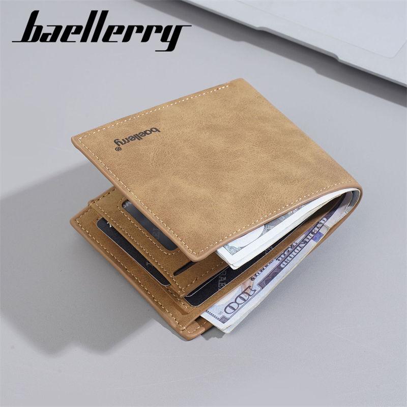 Baellerry Men Short Wallets Casual Design Business Card Holder Fashion Money Pack Purse